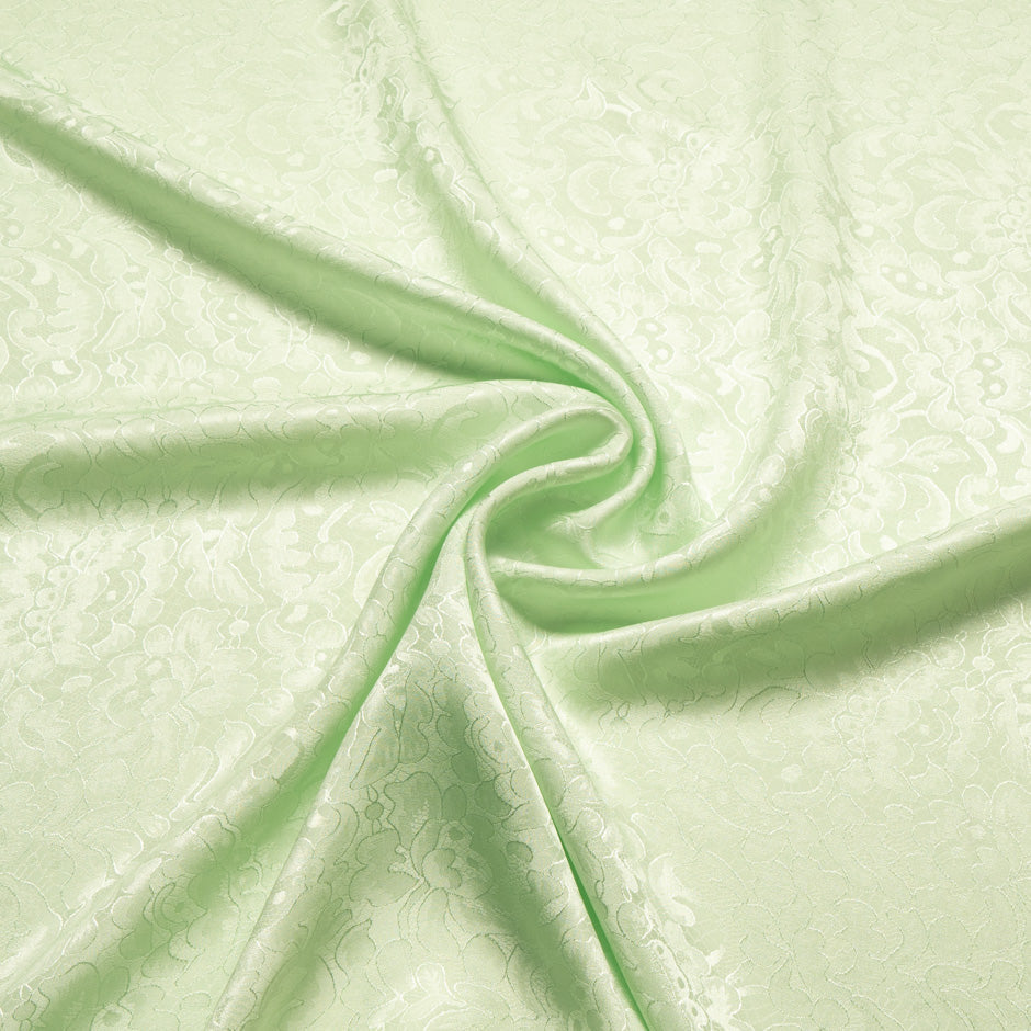 Pale Green Floral Lace Jacquard Pure Silk
