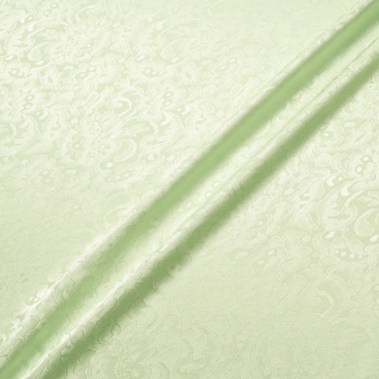 Pale Green Floral Lace Jacquard Pure Silk