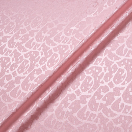 Baby Pink Abstract Jacquard Pure Silk