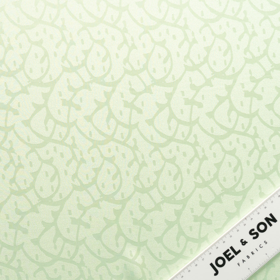 Soft Green Abstract Jacquard Pure Silk