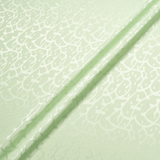 Soft Green Abstract Jacquard Pure Silk