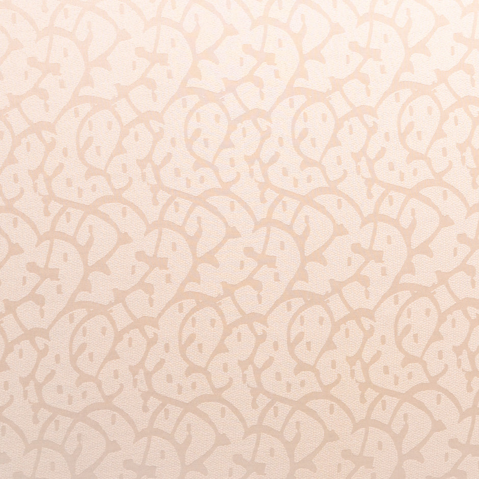 Soft Peach Abstract Jacquard Pure Silk