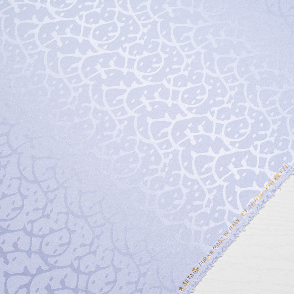 Pale Lilac Abstract Jacquard Pure Silk
