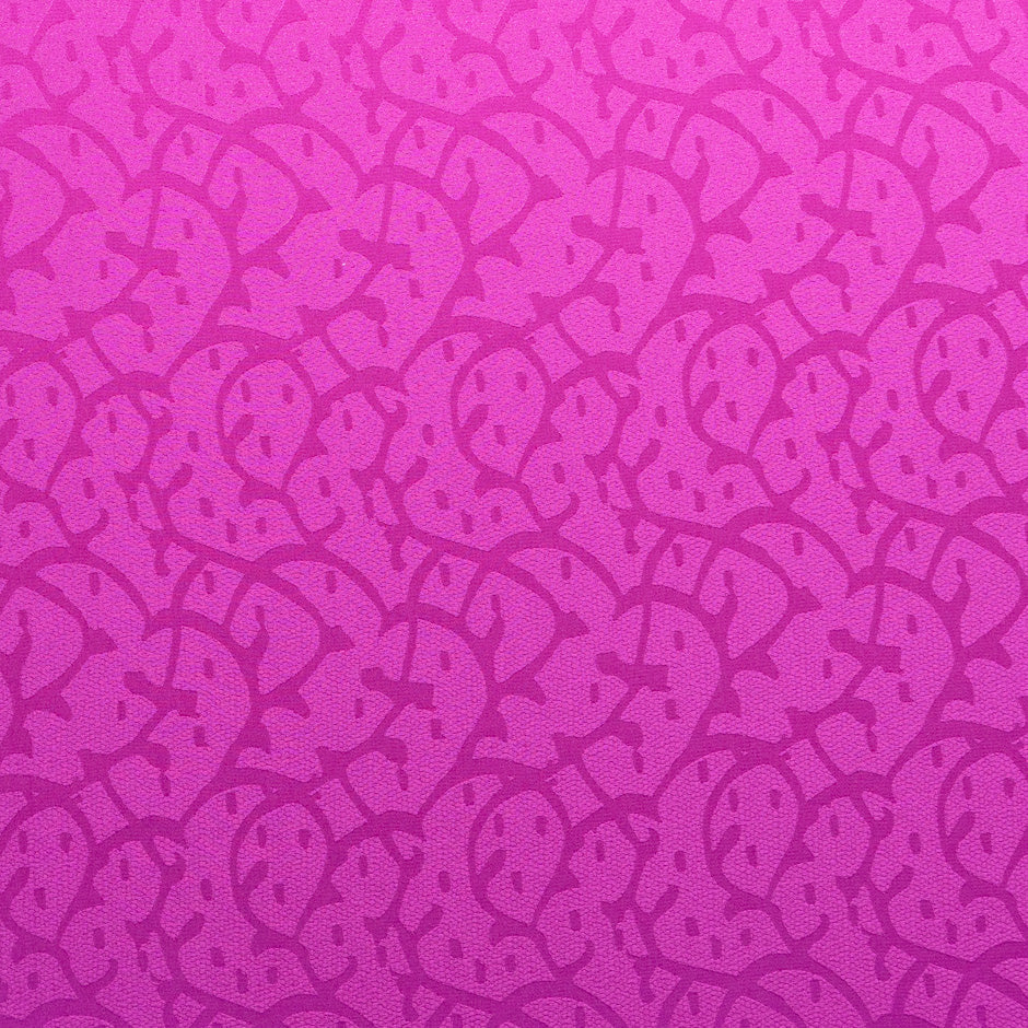 Fuchsia Pink Abstract Jacquard Pure Silk