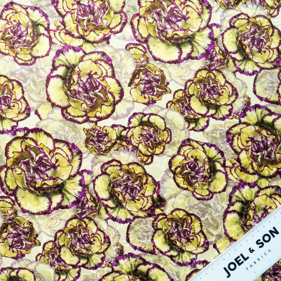 Cabbage Floral Printed Silk Jacquard