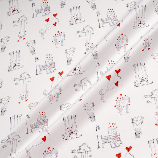 'Love' Printed White Pure Cotton