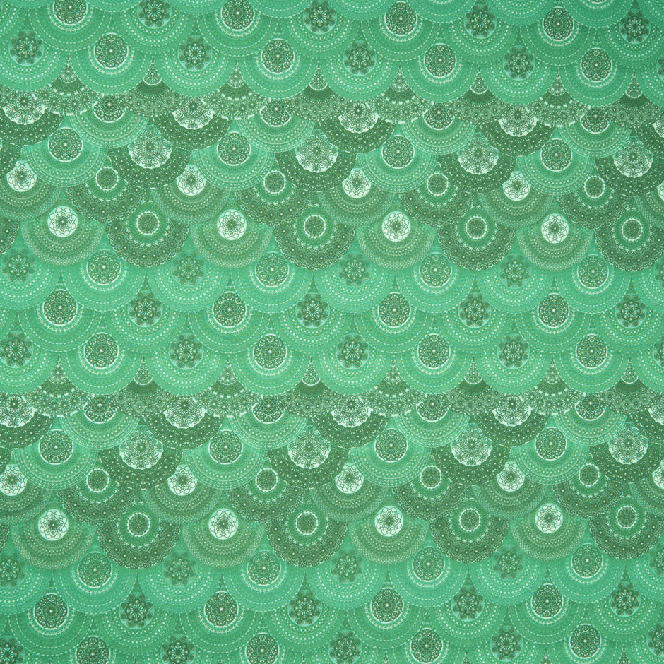 Green Geometric Printed Pure Cotton