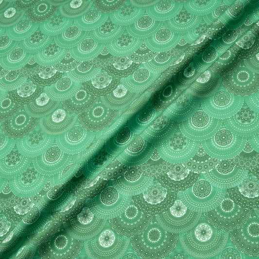 Green Geometric Printed Pure Cotton