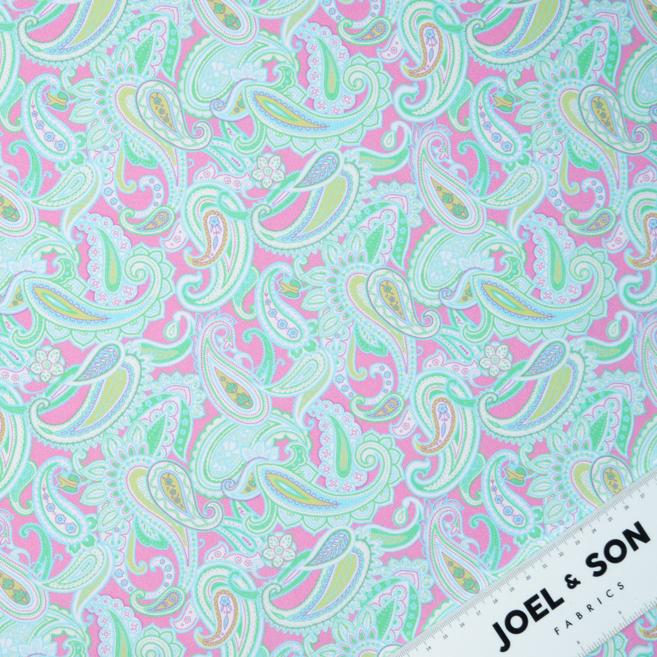 Paisley Printed Teal Pure Cotton