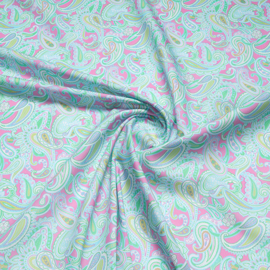 Paisley Printed Teal Pure Cotton