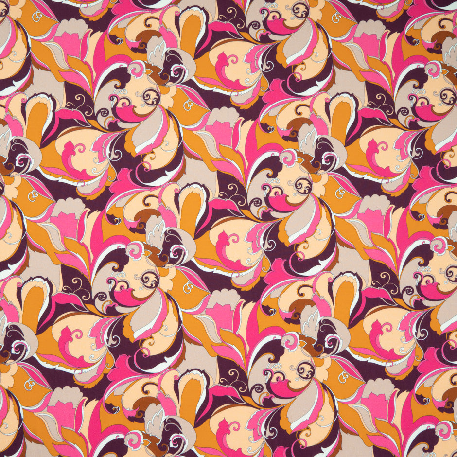 Pink & Orange Retro Printed Pure Cotton