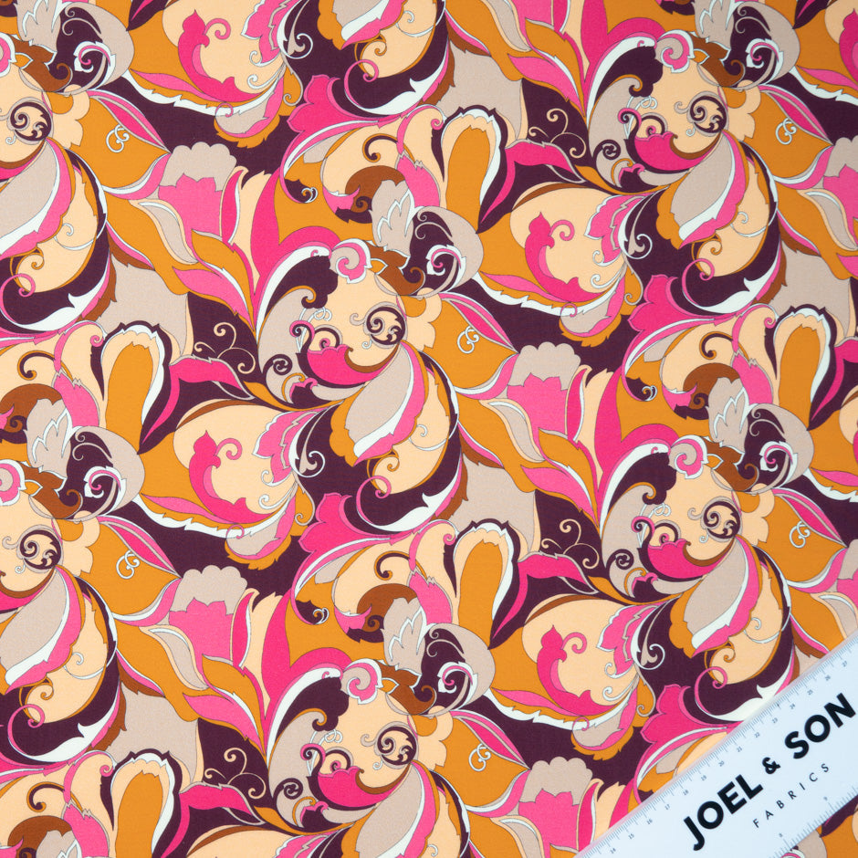 Pink & Orange Retro Printed Pure Cotton