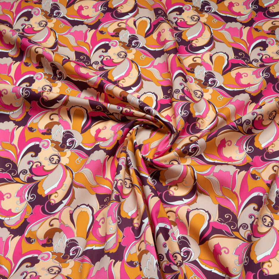 Pink & Orange Retro Printed Pure Cotton