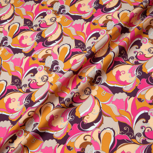 Pink & Orange Retro Printed Pure Cotton
