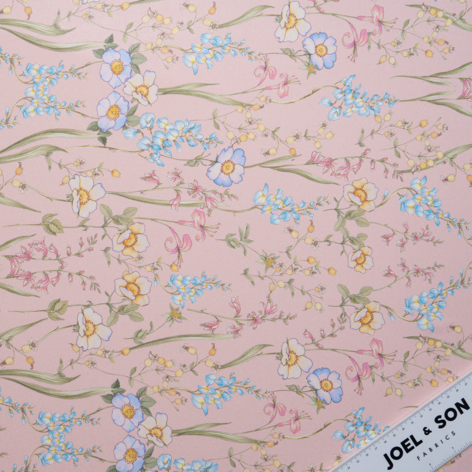 Wild Floral Printed Pink Pure Silk Georgette