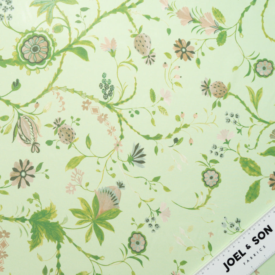 Green Floral Printed Pure Silk Georgette