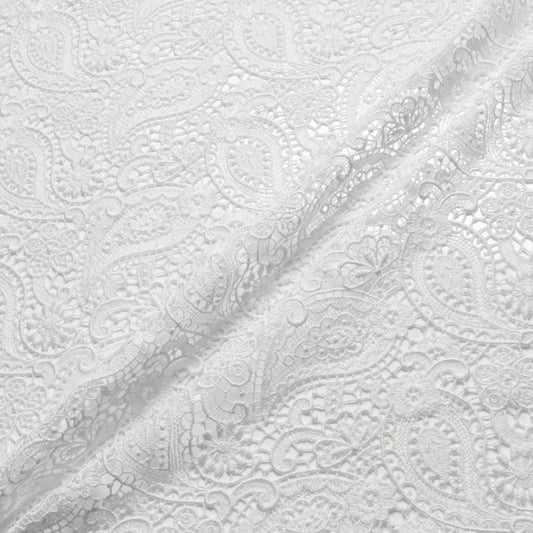 White Paisley & Floral Guipure Lace