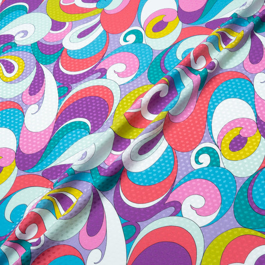 Multi-Coloured Geo Printed Silk Jacquard
