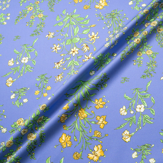 Dainty Floral Printed Deep Lavender Luxury Cotton