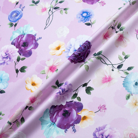 Floral Printed Lilac Luxury Cotton