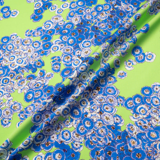 Blue Floral Printed Green Luxury Cotton
