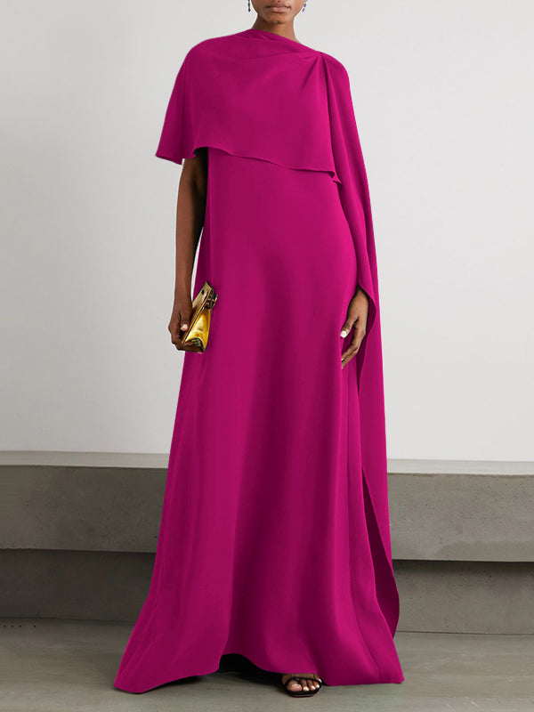 Loose Asymmetric Solid Color Maxi Dresses