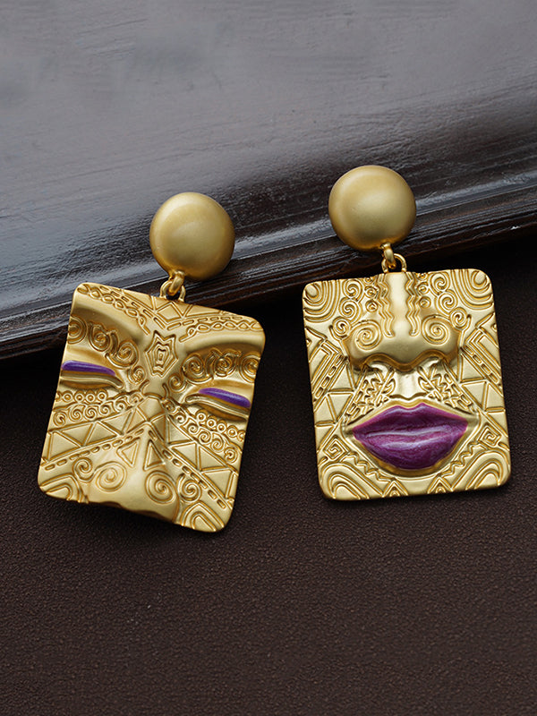 Asymmetric Embossed Earrings Accessories