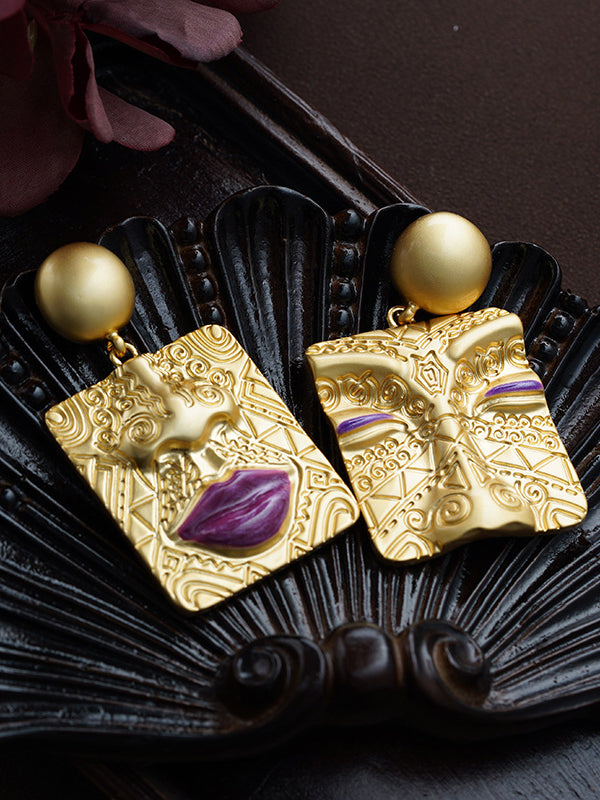 Asymmetric Embossed Earrings Accessories