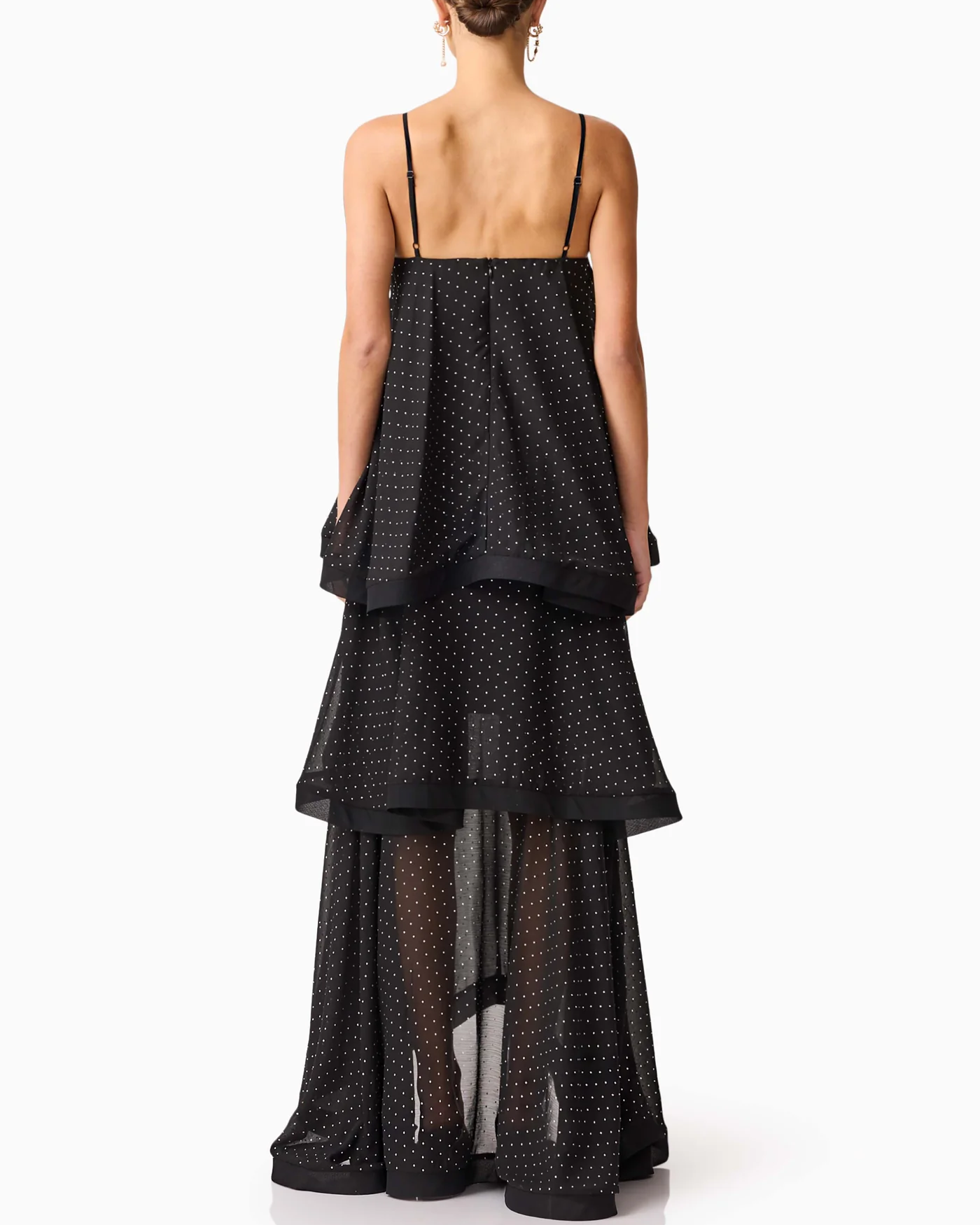 Sexy Spaghetti-Strap Ruffle Solid Color Dress