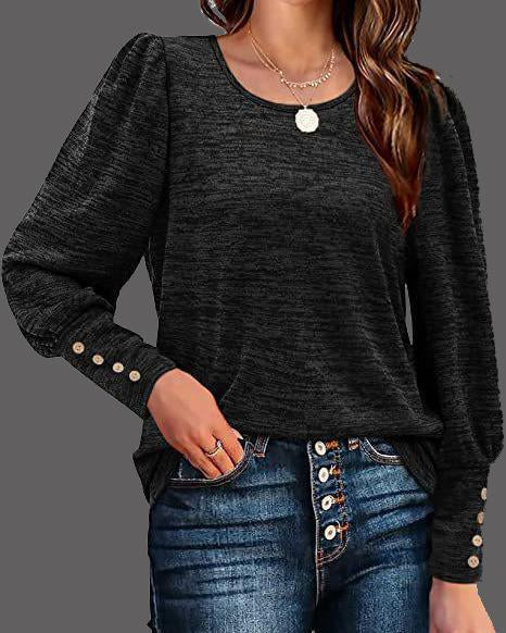 CREW NECK PUFF SLEEVE TOP(7 COLORS)