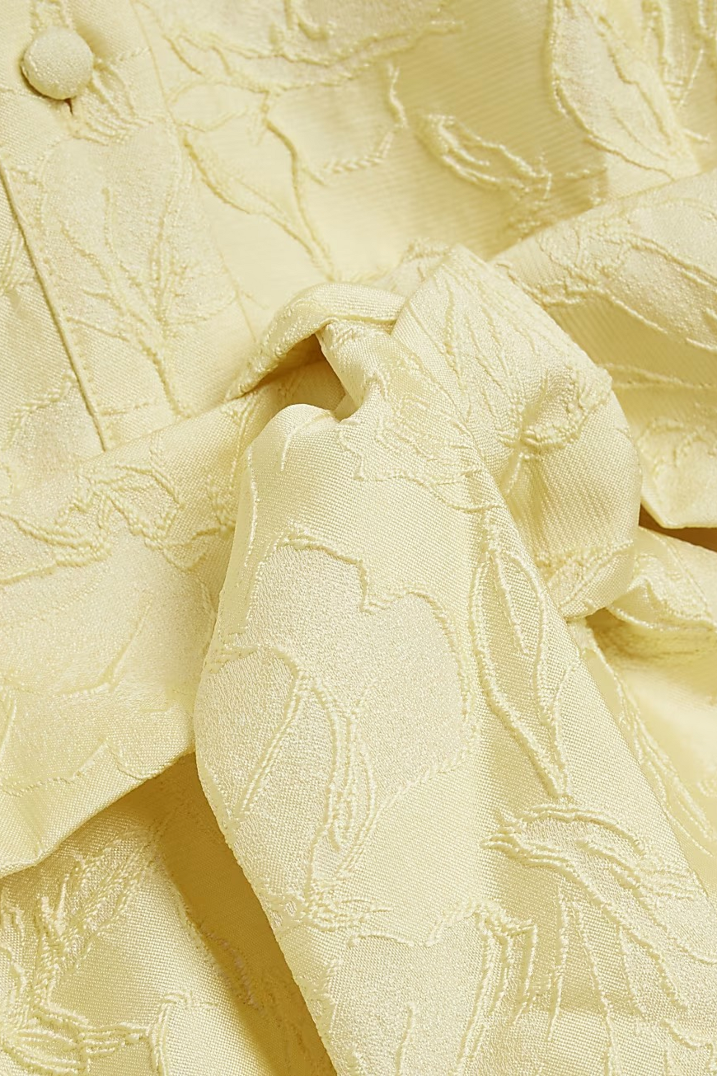 Yellow Belted Jacquard Mini Dress