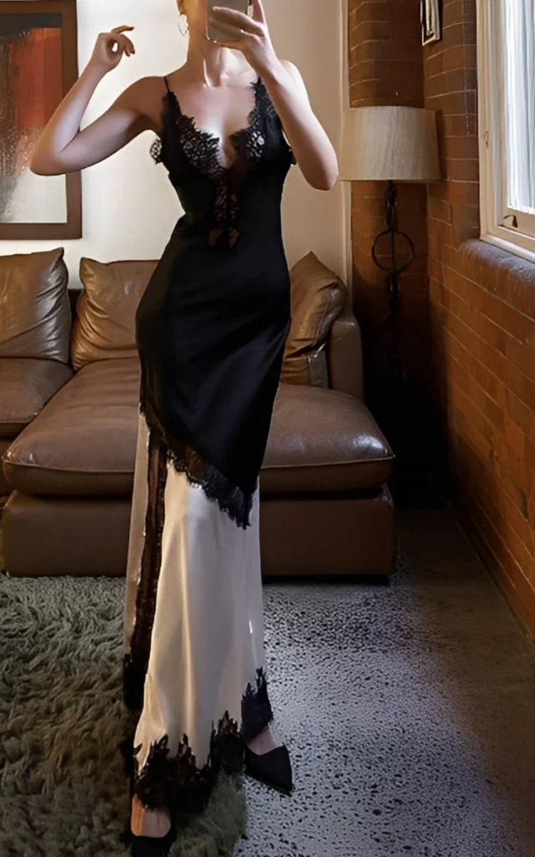 Sexy Strap Lace V Fishtail dress