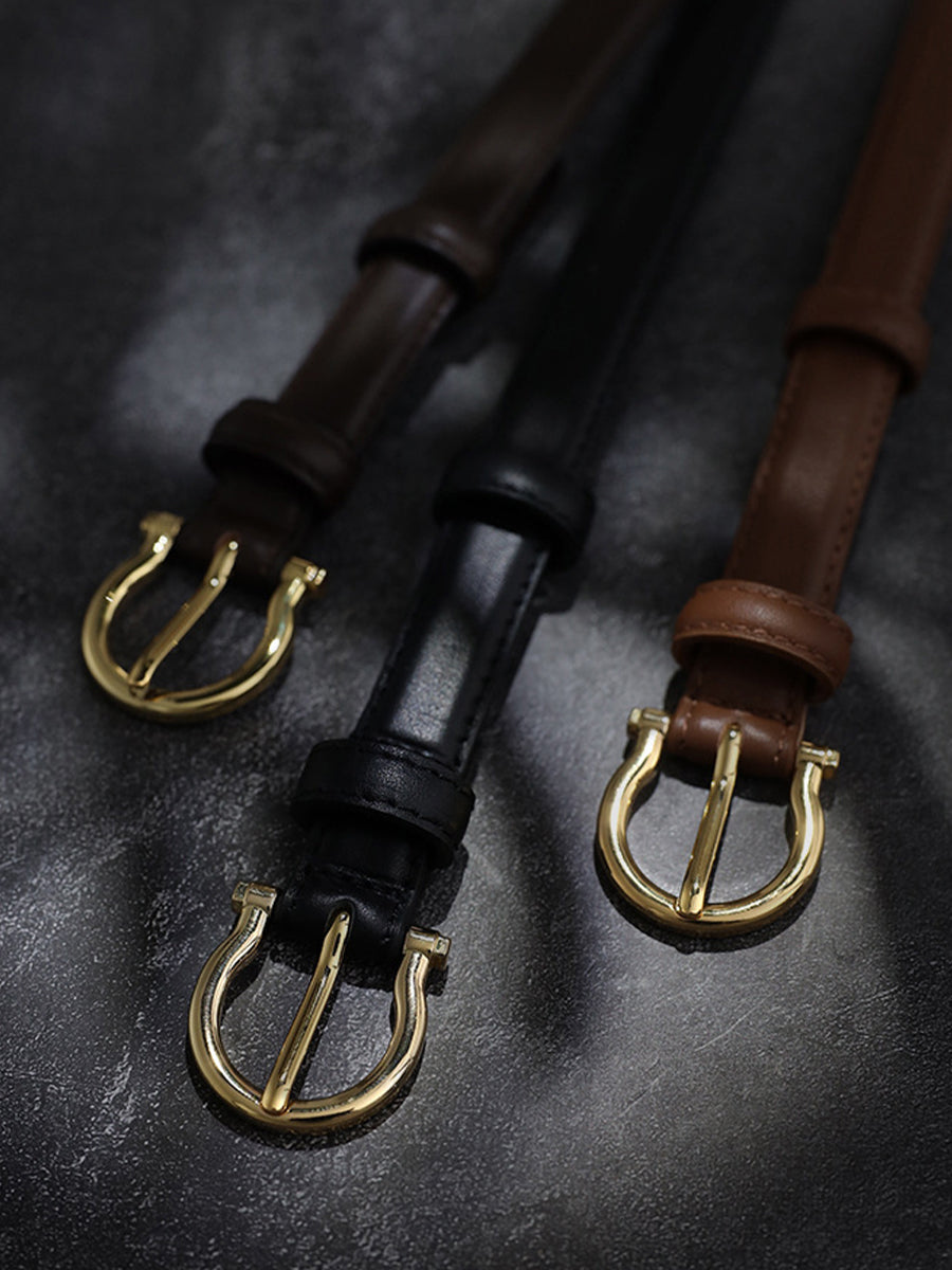 Women's Vintage Sophisticated Faux - Leather Horsebit Belt