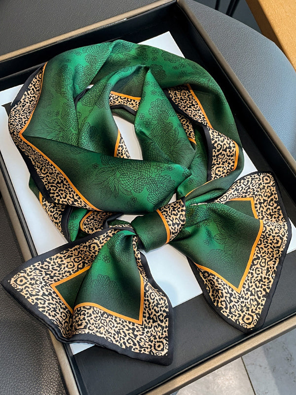 Urban Leopard Printed Silk Imitation Scarf