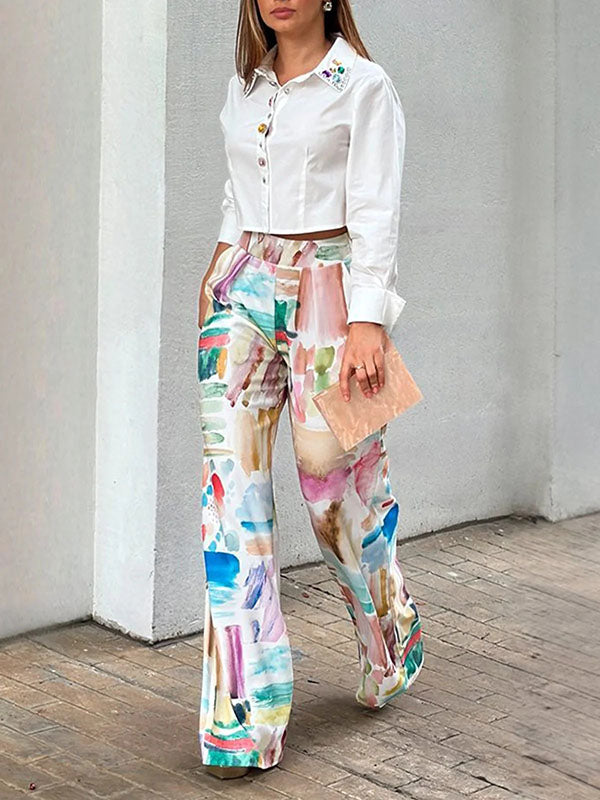 Loose Printed Pants Trousers