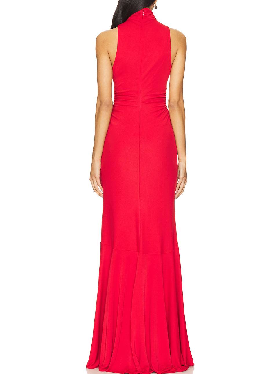 Lace-Up Design Side Slit Maxi Dress