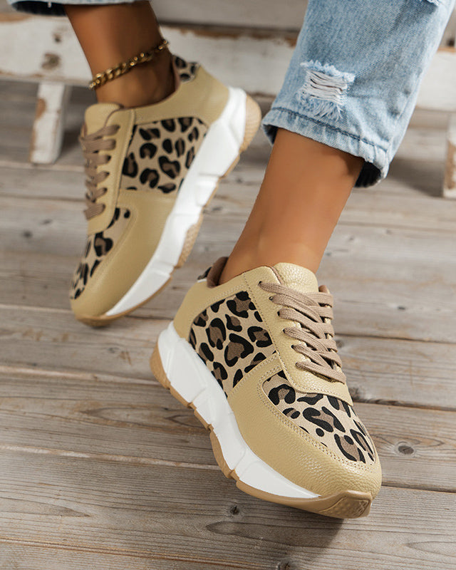 LEOPARD LACE UP SNEAKER