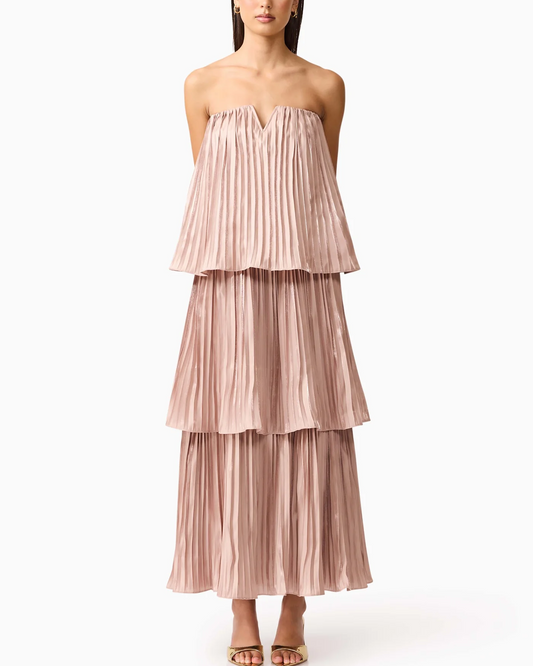 Sexy Tube Top Ruffled V-neck Dress