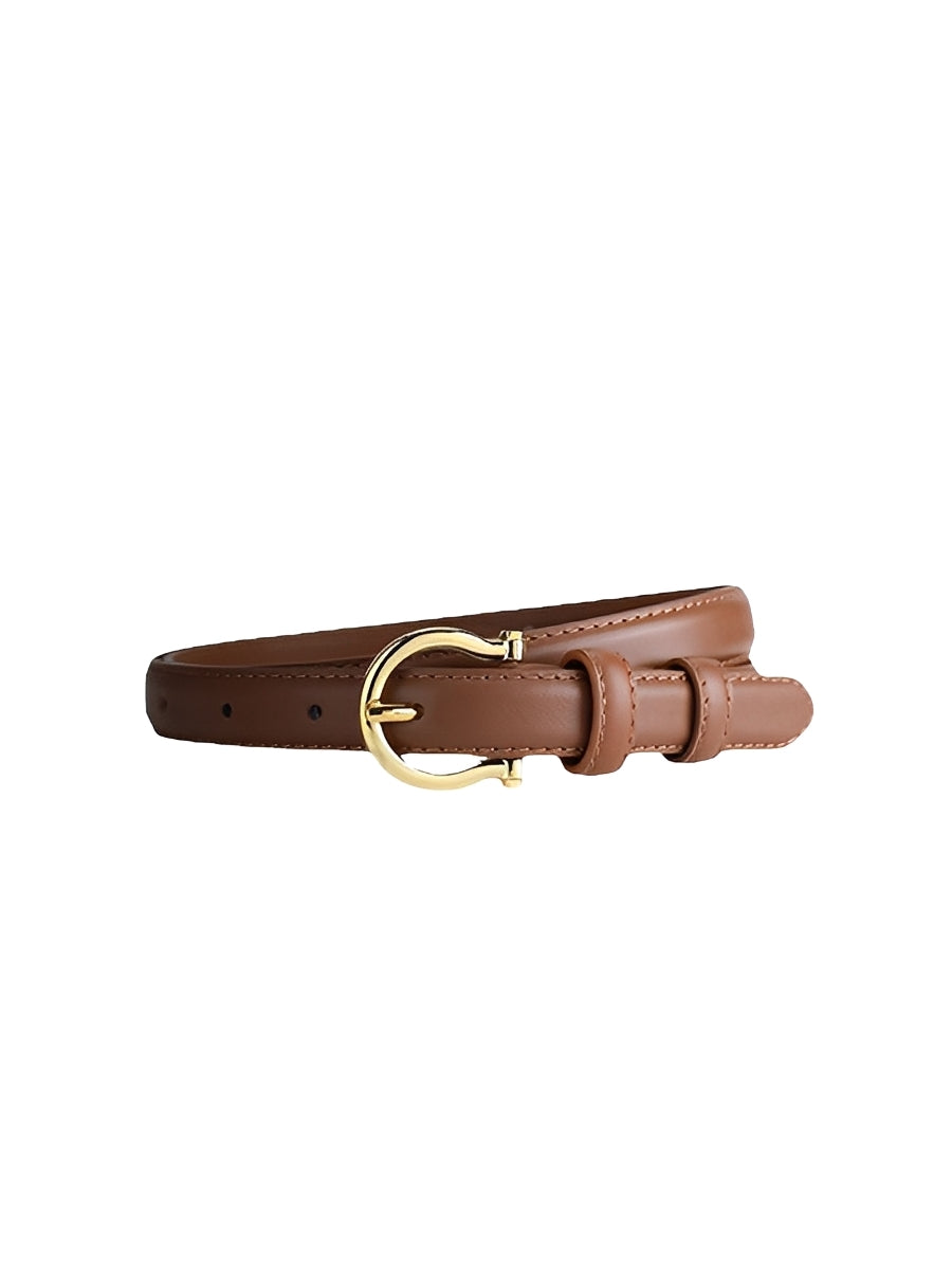 Women's Vintage Sophisticated Faux - Leather Horsebit Belt