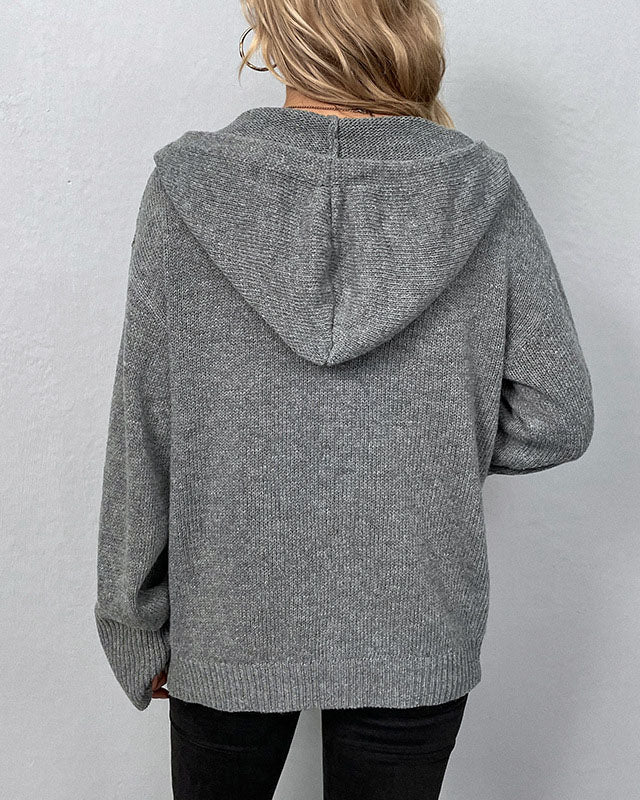 BUTTON DOWN CARDIGAN HOODIE