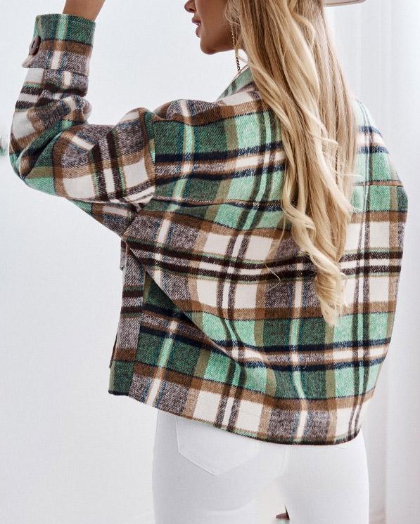 LAPEL PLAID JACKET