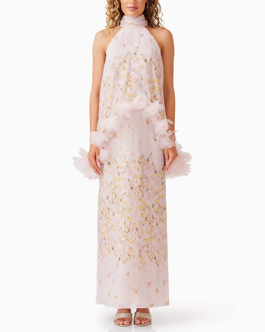 Sexy Turtleneck Printed Laminate Socialite High-Grade Dress