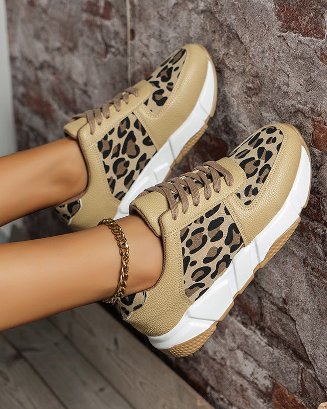 LEOPARD LACE UP SNEAKER