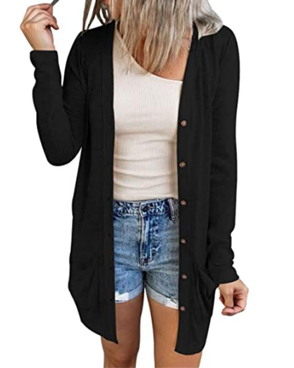 POCKETED BUTTON DOWN CARDIGAN