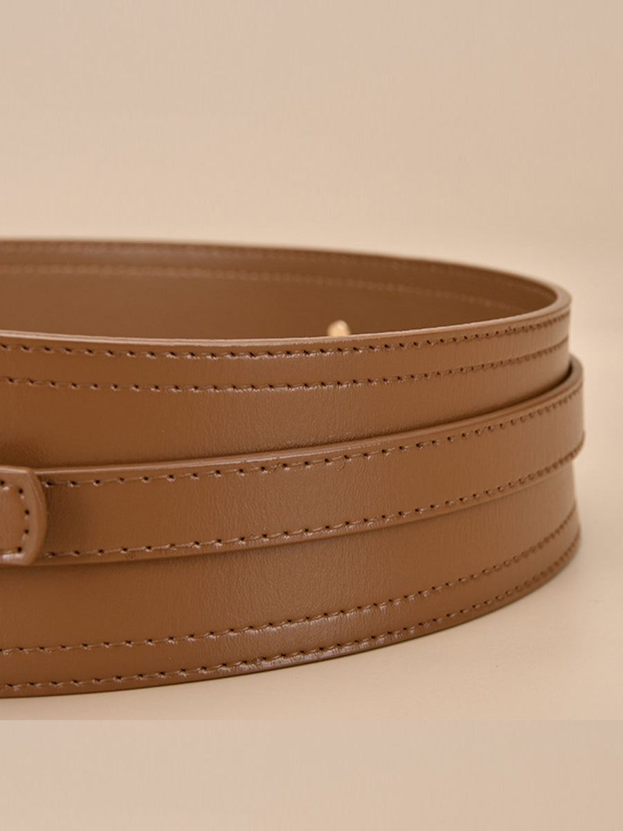 Women's Fashionable Imitation Leather Harness Wide Belt