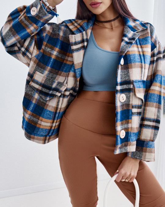 LAPEL PLAID JACKET