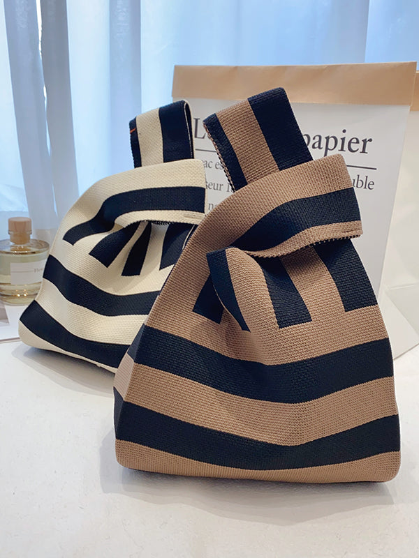 Knitting Checkerboard Zebra-Stripe Striped Bags Accessories Handbags