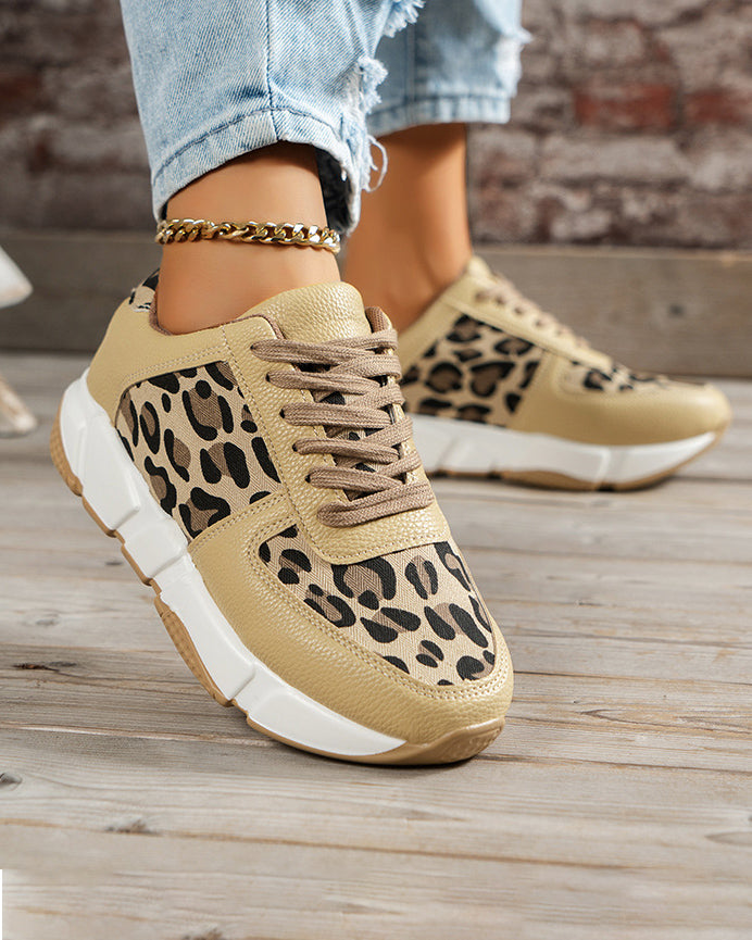 LEOPARD LACE UP SNEAKER