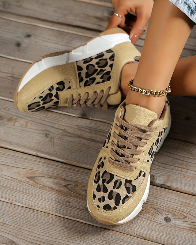 LEOPARD LACE UP SNEAKER