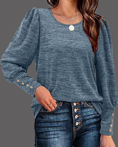 CREW NECK PUFF SLEEVE TOP(7 COLORS)